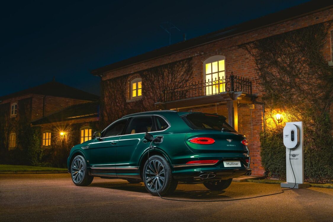 bentleys bentayga hybrid version back view